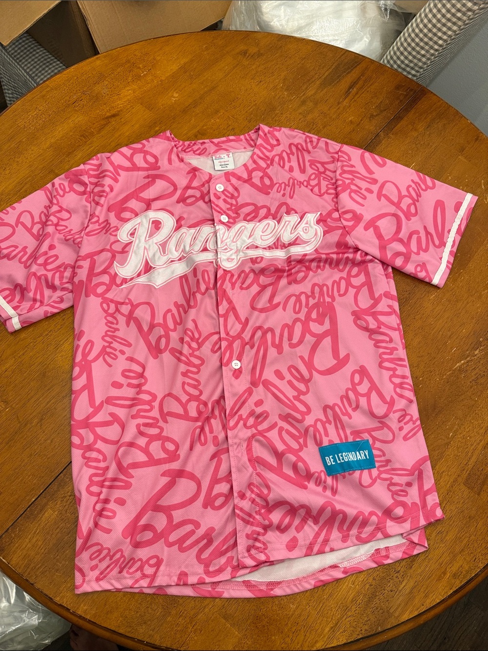 Mattel Pink Barbie x Rangers Baseball Jersey xl